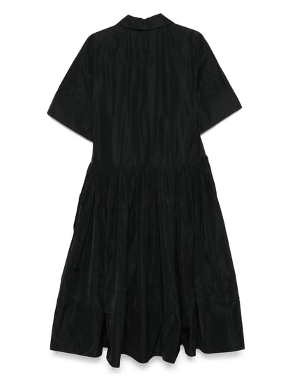 Pintuck-Detailed Midi Dress