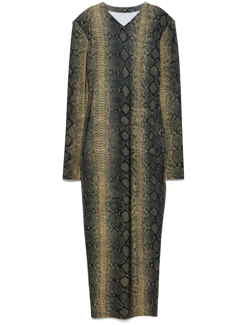 Snake-Print Maxi Dress