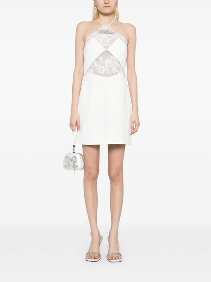 Crepe Halter-Neck Mini Dress