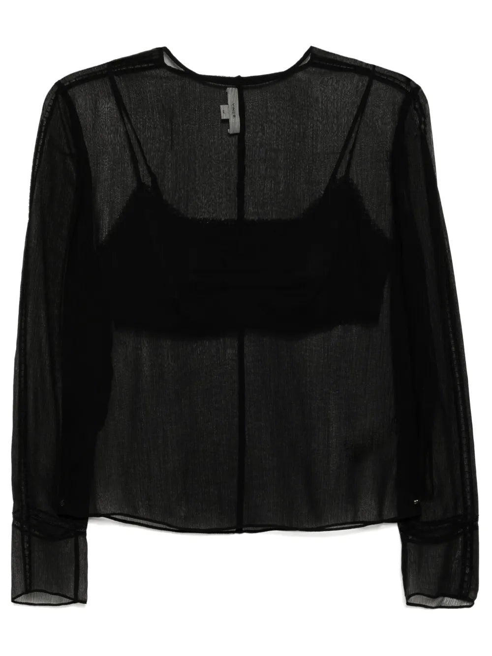 Chiffon Lace-Trim Blouse