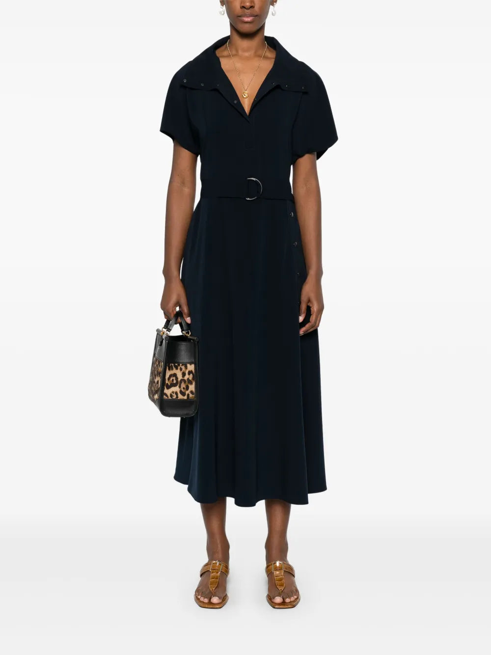 Short-Sleeve Midi Dress