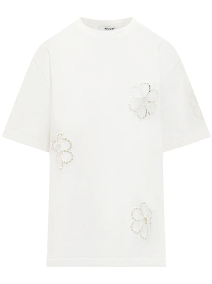 Floral-Appliqué T-Shirt