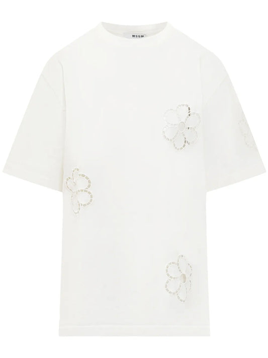 Floral-Appliqué T-Shirt