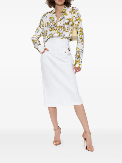 Cotton Midi Skirt