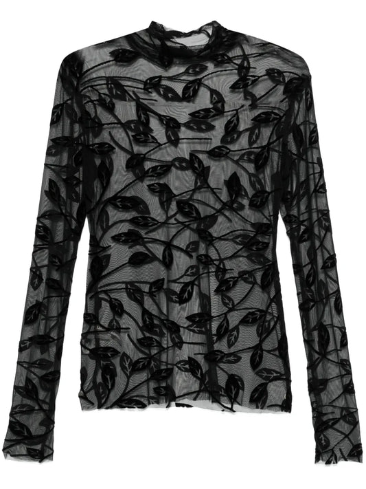 Flocked-Leaves Top