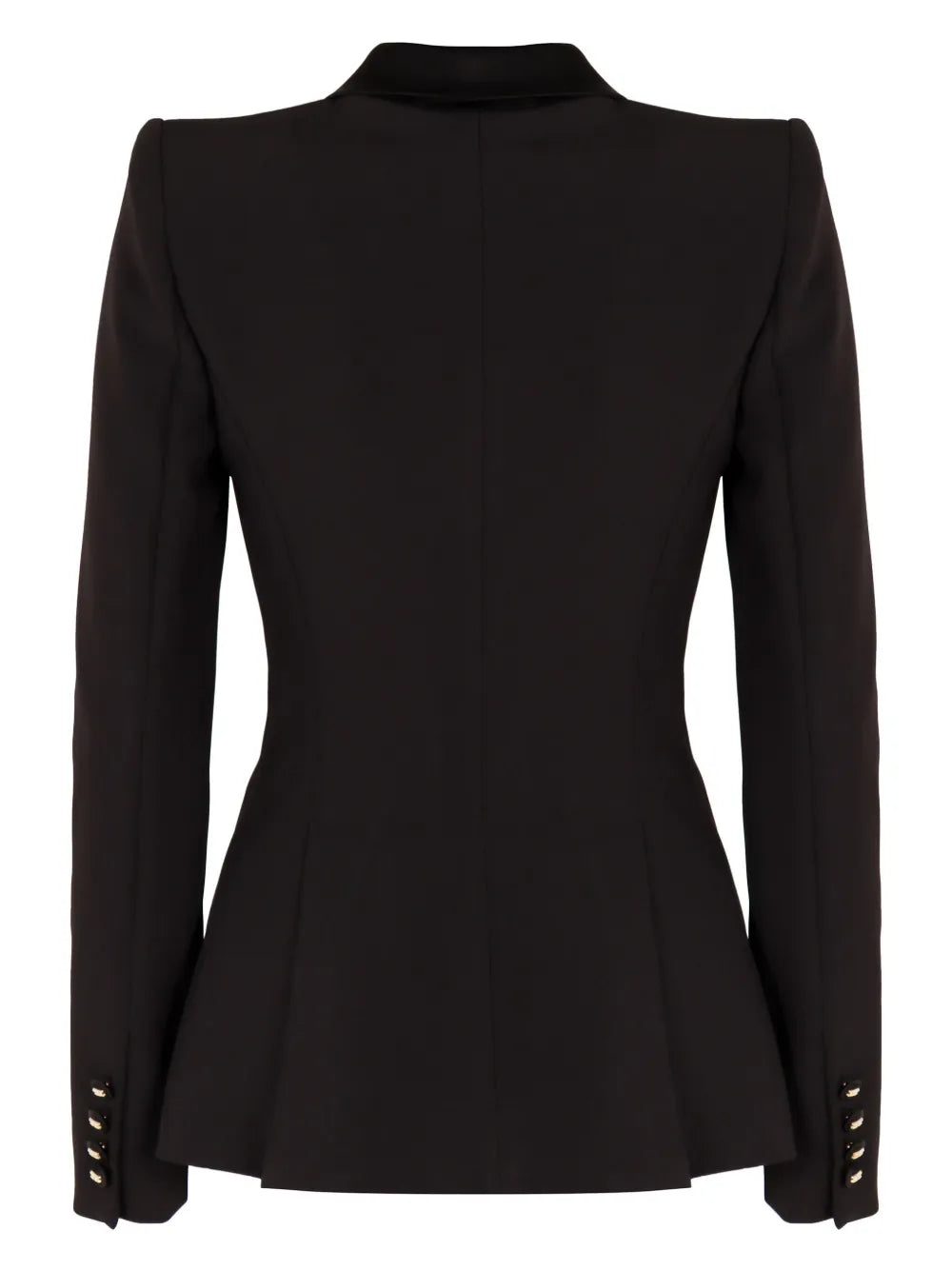Satin-Lapels Crepe Blazer