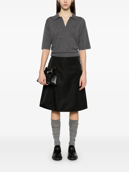 Triangle-Logo Midi Skirt