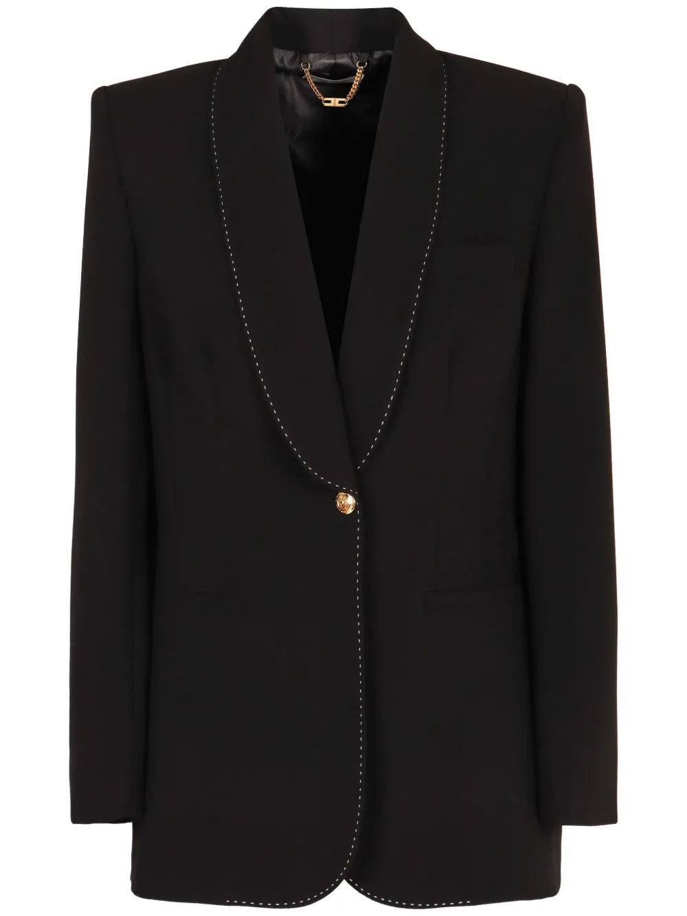 Contrast-Stitching Blazer