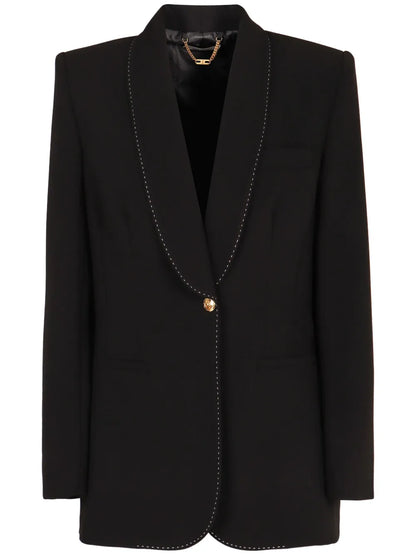 Contrast-Stitching Blazer