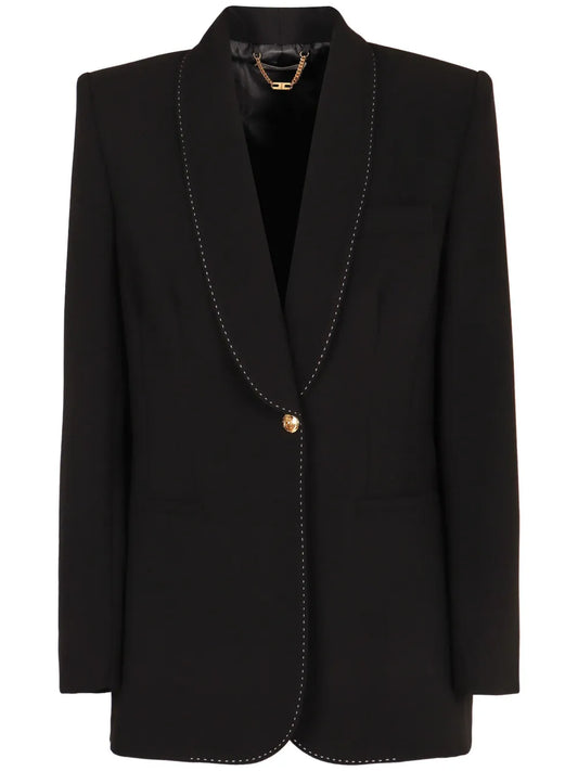 Contrast-Stitching Blazer