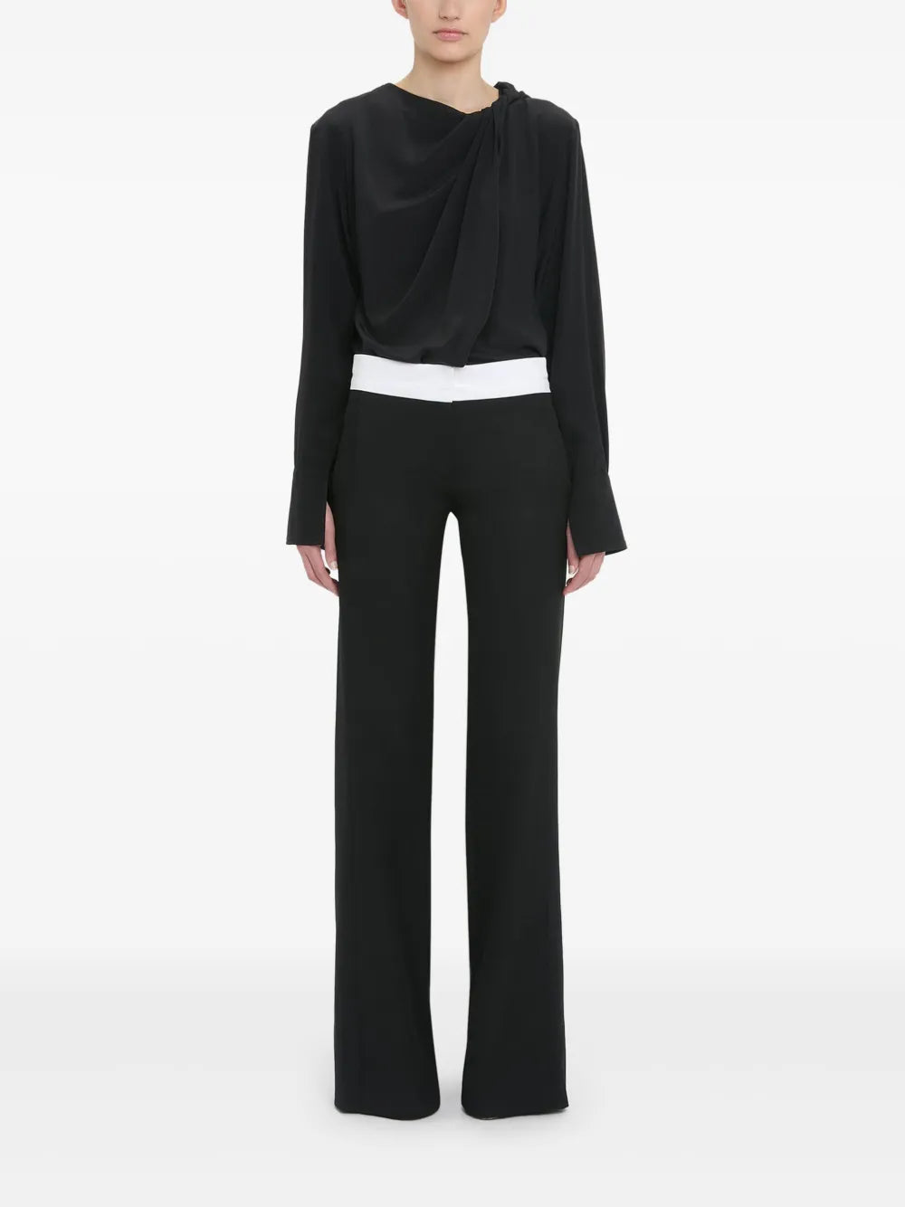 Exposed-Waist Palazzo Pants