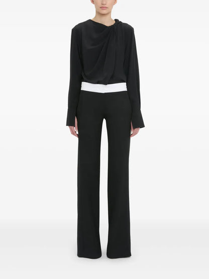 Exposed-Waist Palazzo Pants