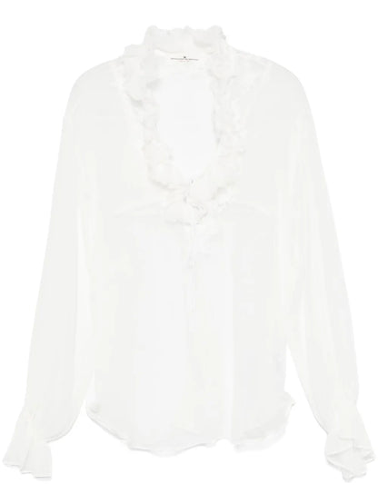 Ruffled-Trim Blouse
