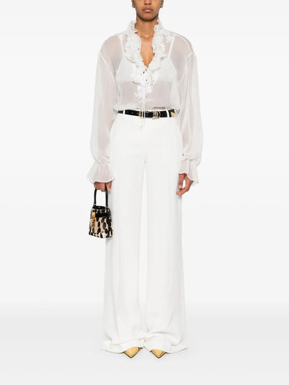 Ruffled-Trim Blouse