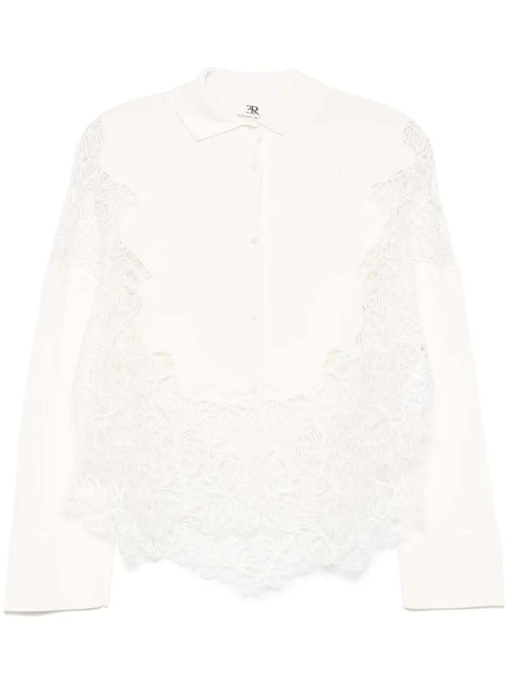 Lace-Panelling Shirt