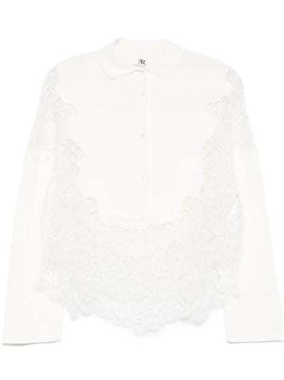 Lace-Panelling Shirt