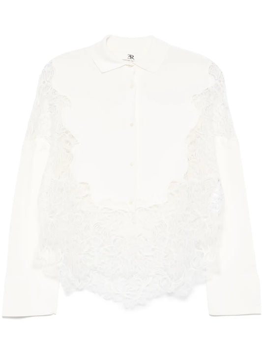 Lace-Panelling Shirt