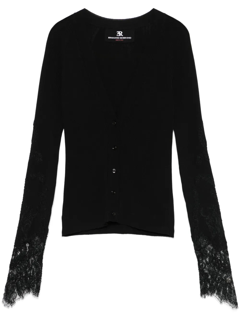 Lace-Panelling Cardigan
