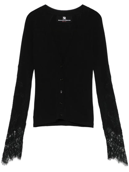 Lace-Panelling Cardigan
