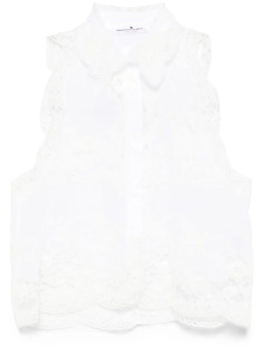 Floral-Embroidered Tank Top