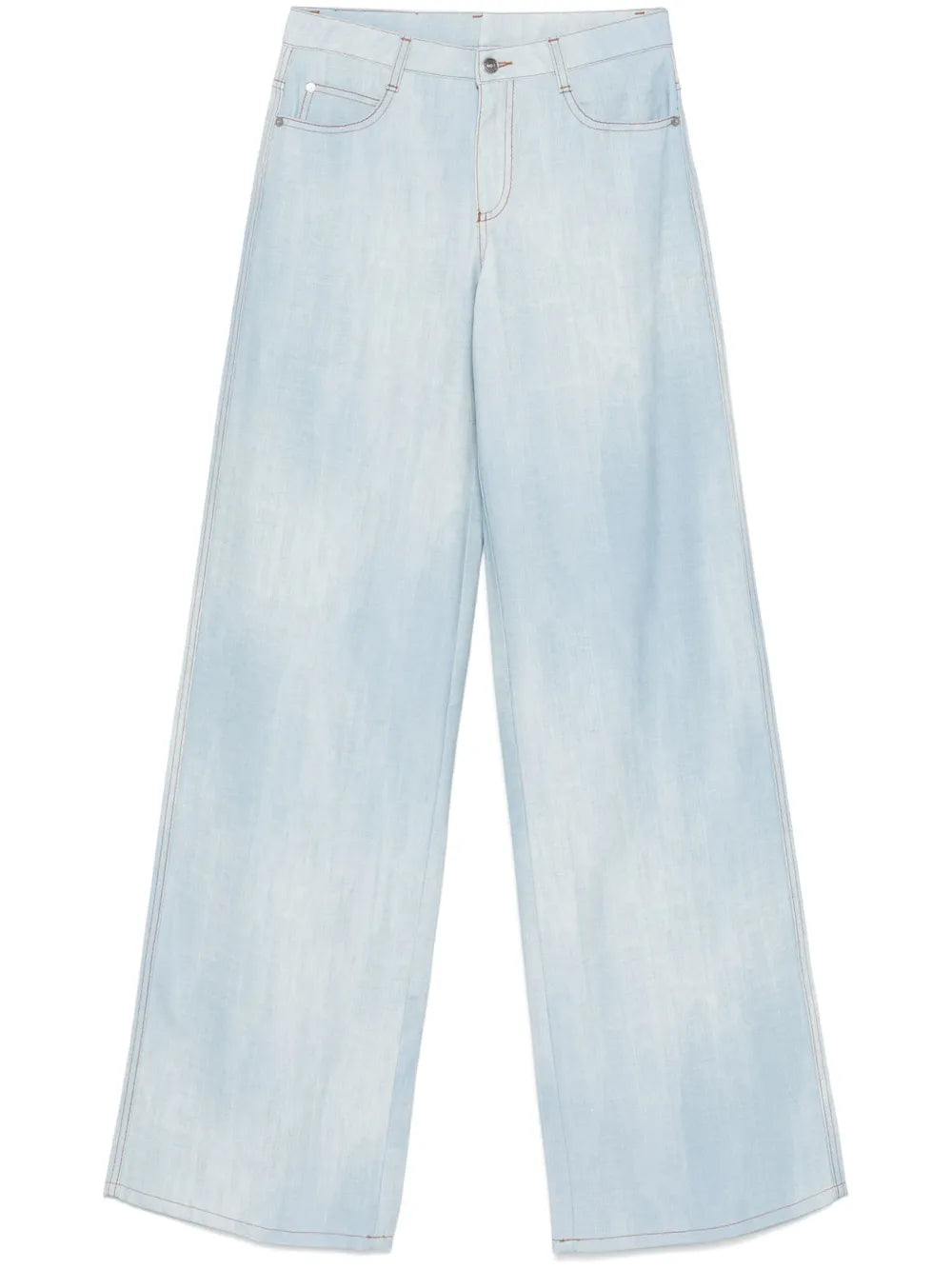 Marocain Denim-Print Trousers