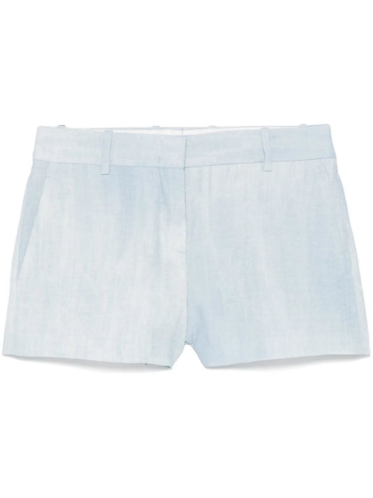 Denim-Print Shorts