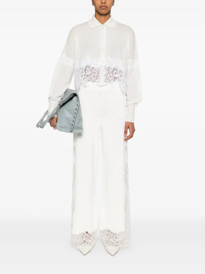 Lace-Panelling Cardigan