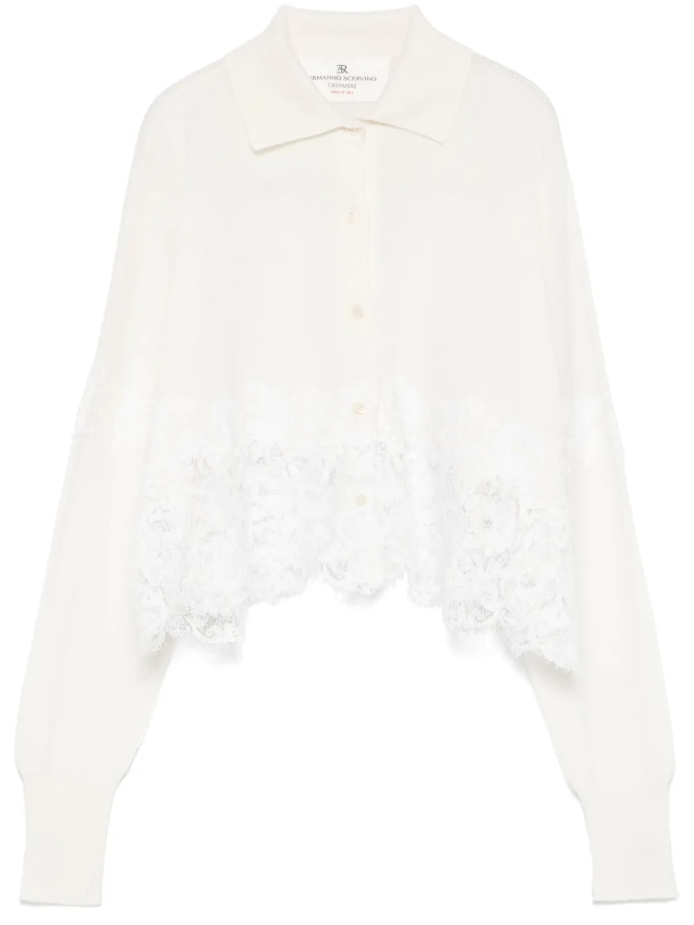 Lace-Panelling Cardigan