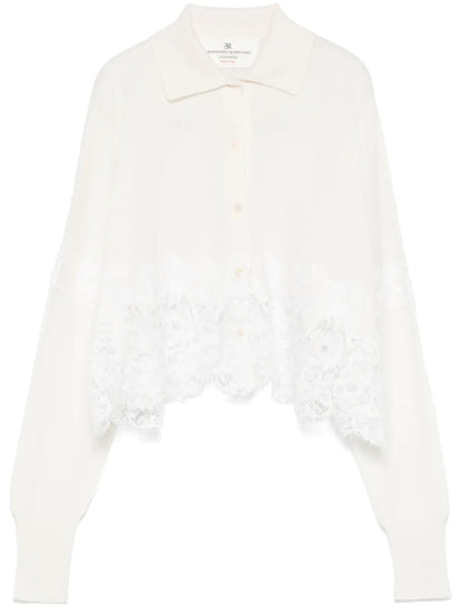 Lace-Panelling Cardigan