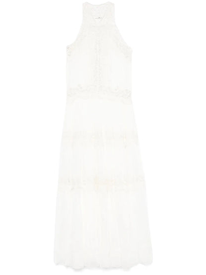 Lace-Panelling Maxi Dress