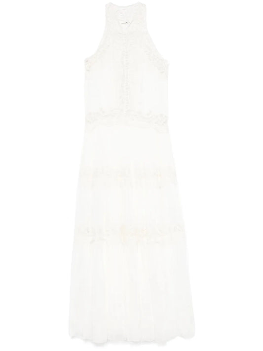 Lace-Panelling Maxi Dress