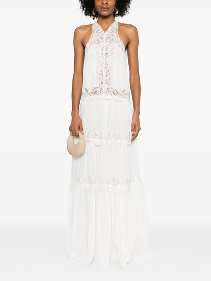 Lace-Panelling Maxi Dress