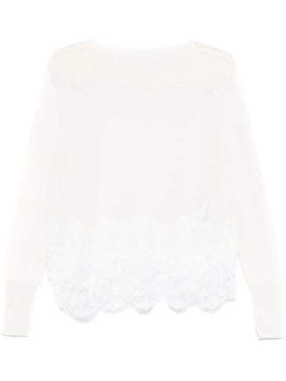 Lace-Panelling Sweater