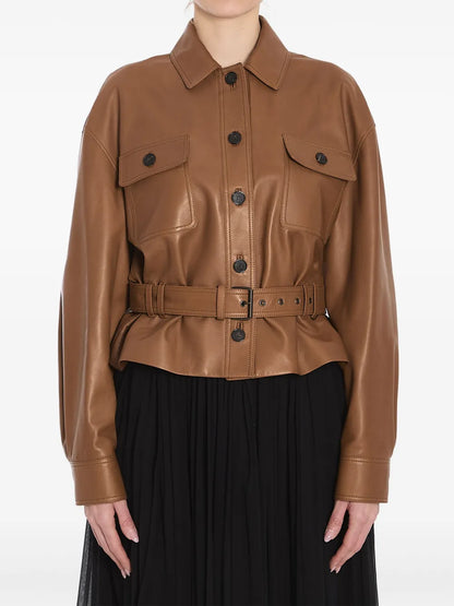 Leather Cropped Jacket