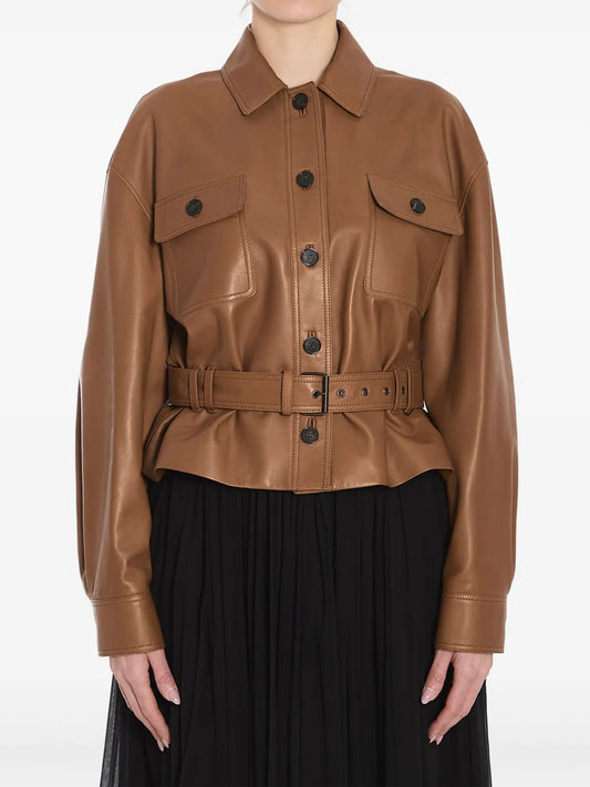 Leather Cropped Jacket