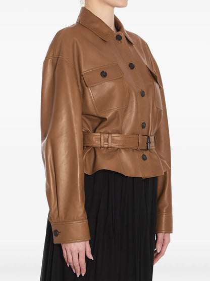 Leather Cropped Jacket