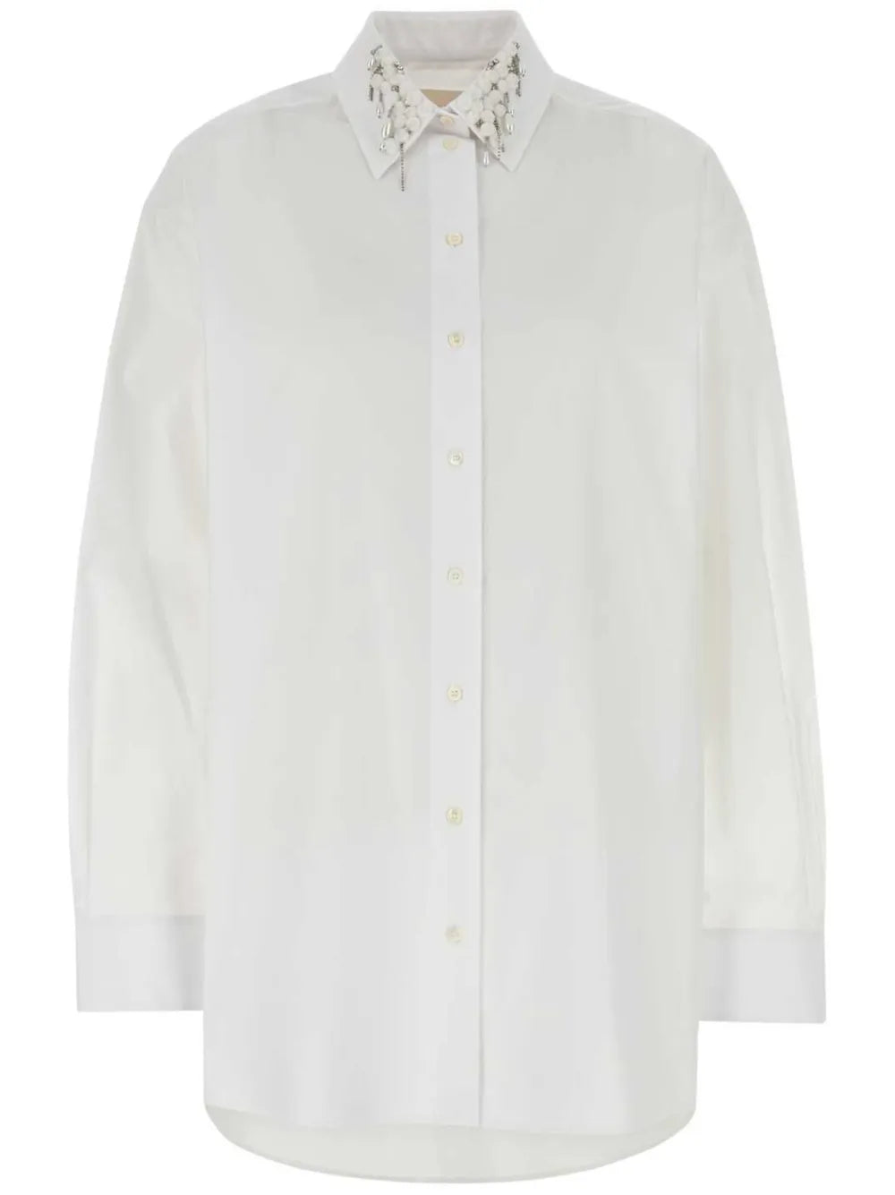 Sequin-Collar Oversize Shirt
