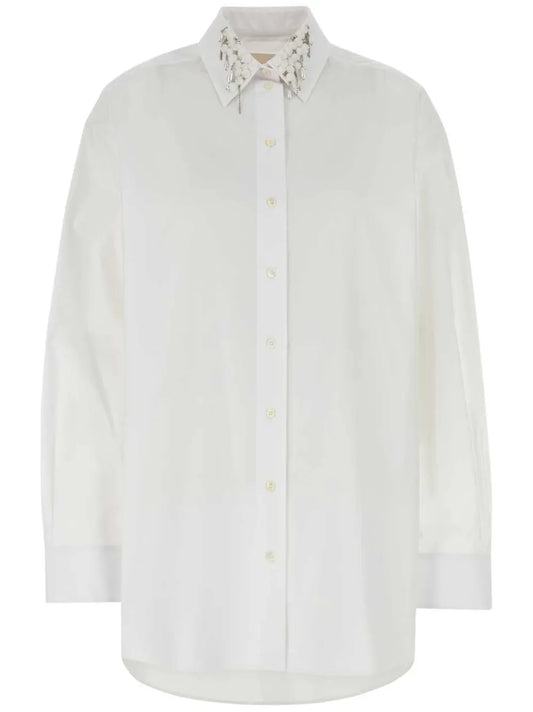 Sequin-Collar Oversize Shirt