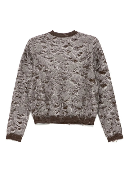 Rounded-Collar Cardigan