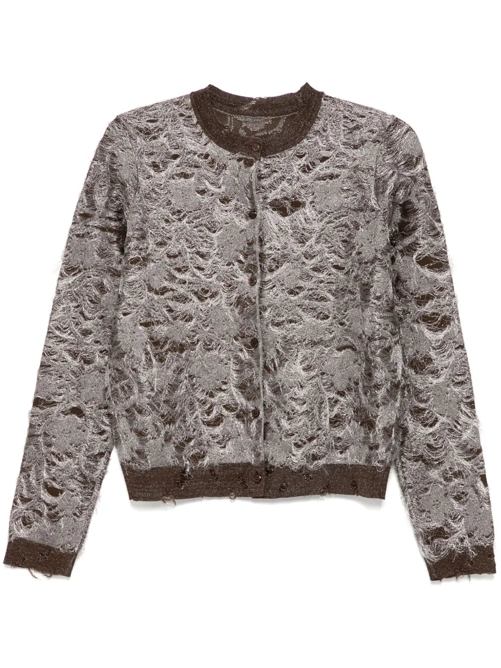 Rounded-Collar Cardigan