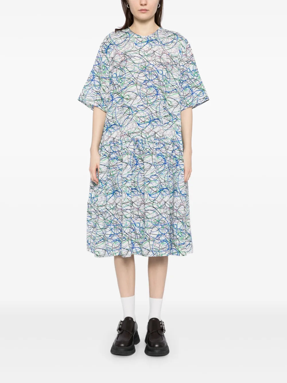 All-Over Graphic Print Dress