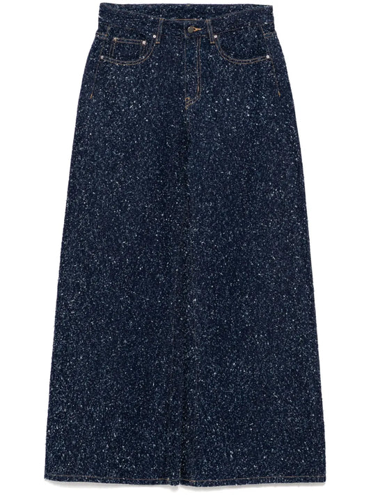 Wide-Leg Zip-Up Jeans