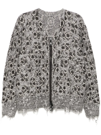 Pattern-Printed Cardigan