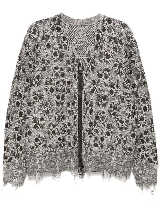 Pattern-Printed Cardigan