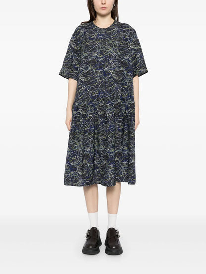 All-Over Graphic Print Dress