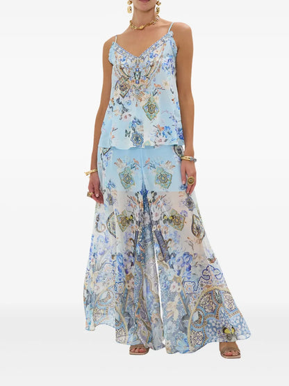 Wide-Leg Sheer Trousers