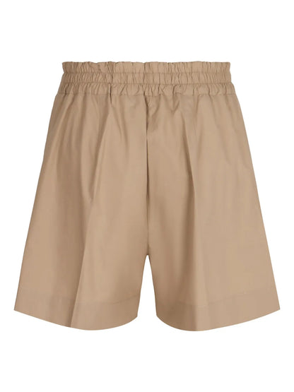 Pleat Detailing Cotton Shorts