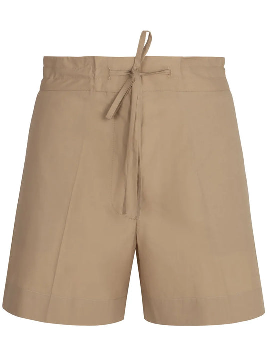 Pleat Detailing Cotton Shorts