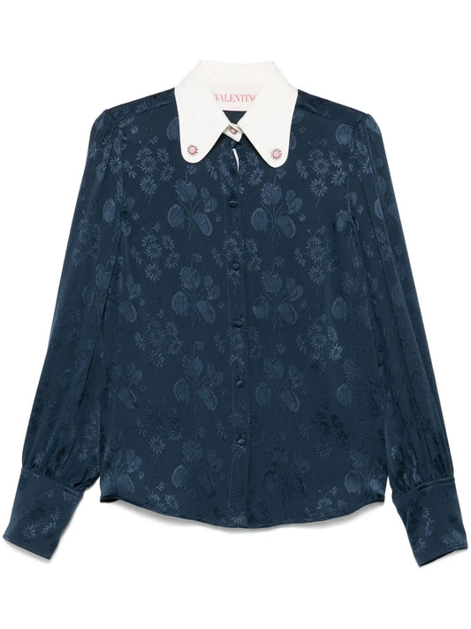 Floral-Jacquard Shirt