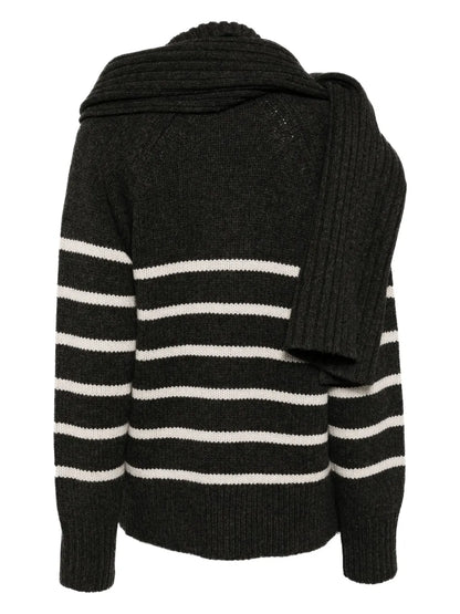Striped Jumper With Scarf
